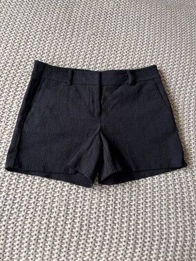 Ann Taylor Black High-Waist Tailored Shorts